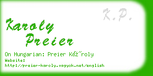 karoly preier business card